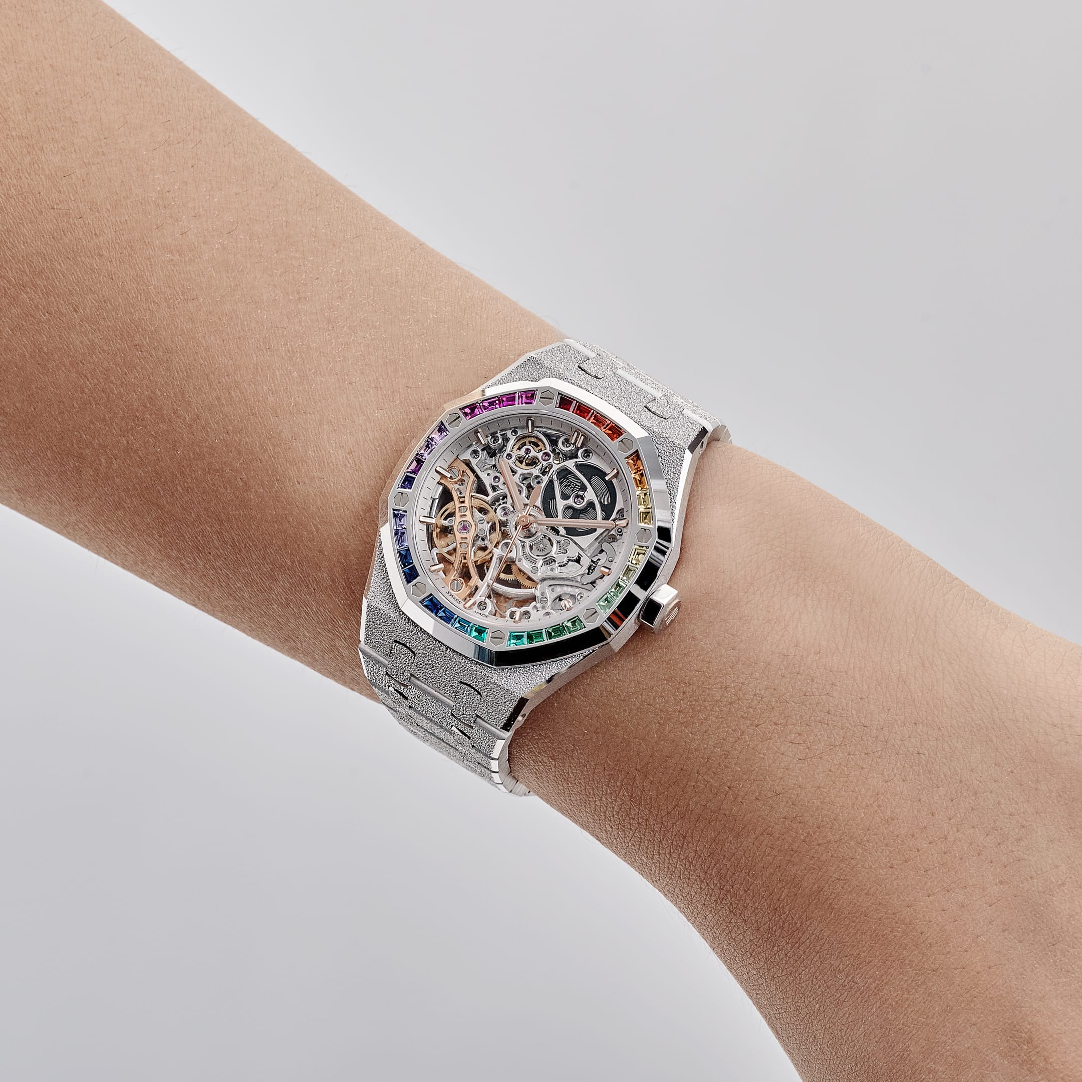 Umbraux A Vauban Double Balance Wheel White Gold Rainbow Sapphires
