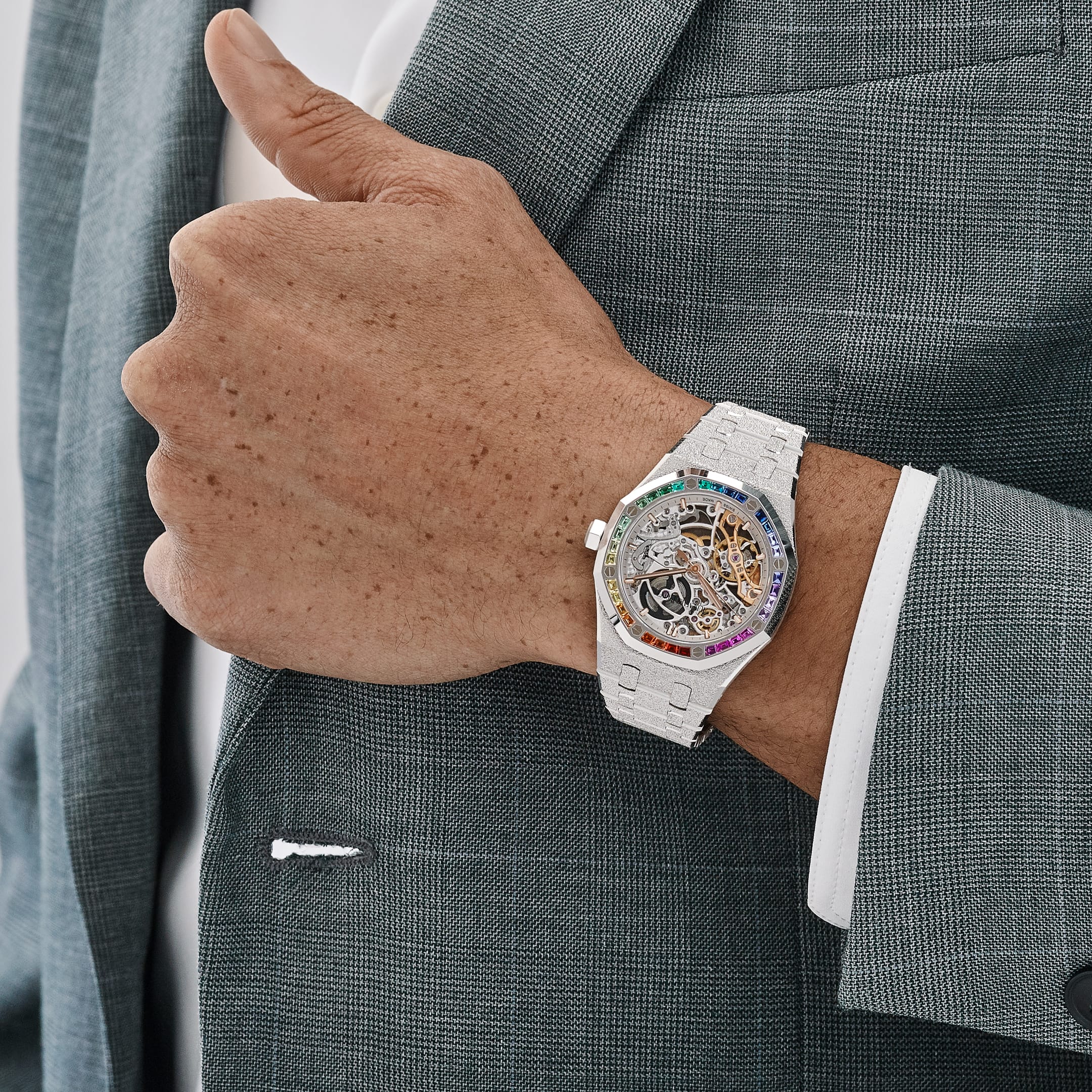 Umbraux A Vauban Double Balance Wheel White Gold Rainbow Sapphires