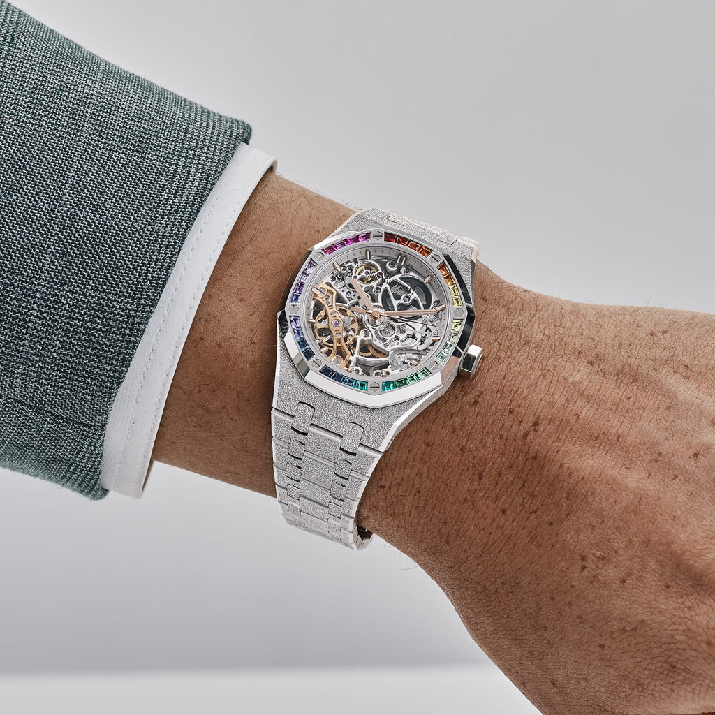 Umbraux A Vauban Double Balance Wheel White Gold Rainbow Sapphires