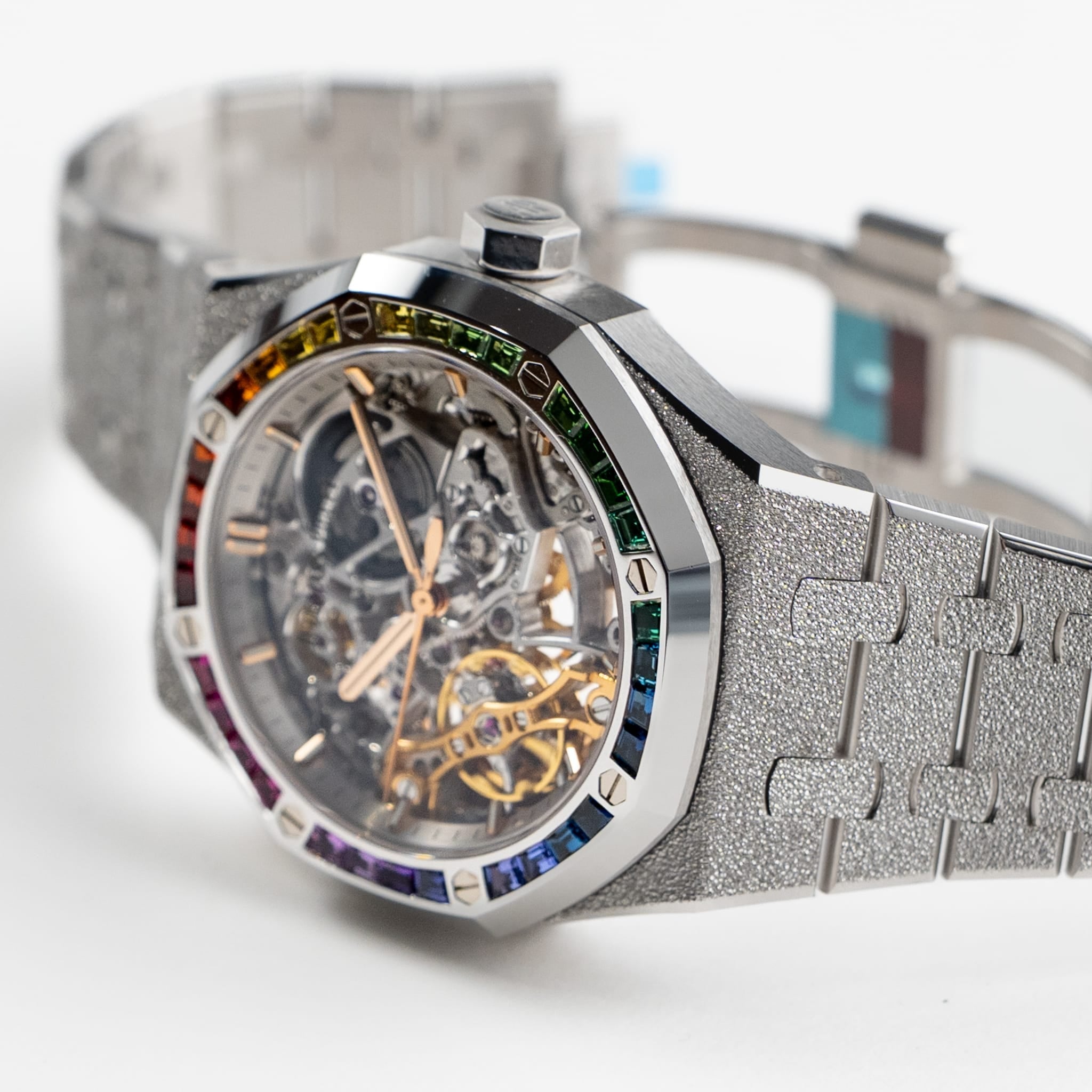 Umbraux A Vauban Double Balance Wheel White Gold Rainbow Sapphires
