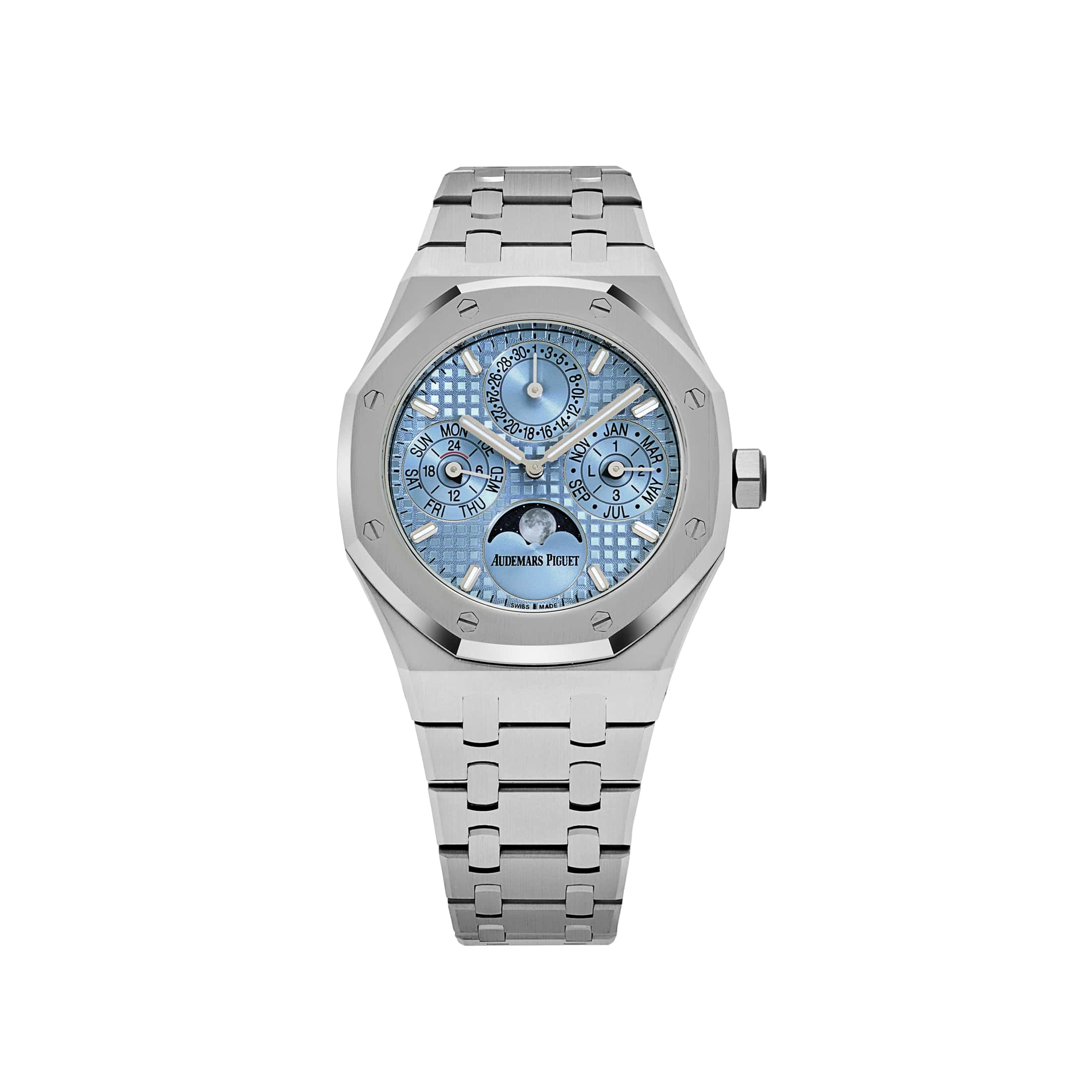Umbraux A Vauban Perpetual Calendar Stainless Steel Light Blue