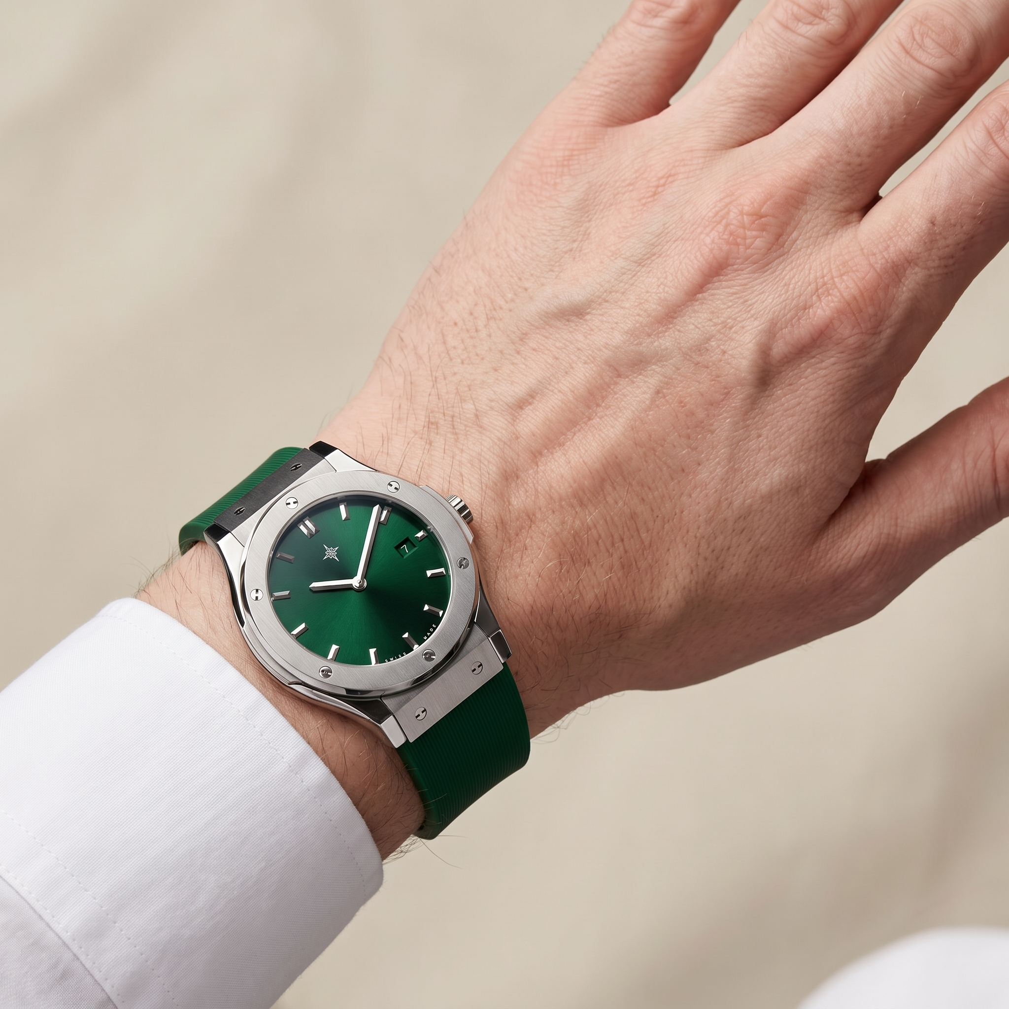 Umbraux Fusion 42mm Argent – Emerald