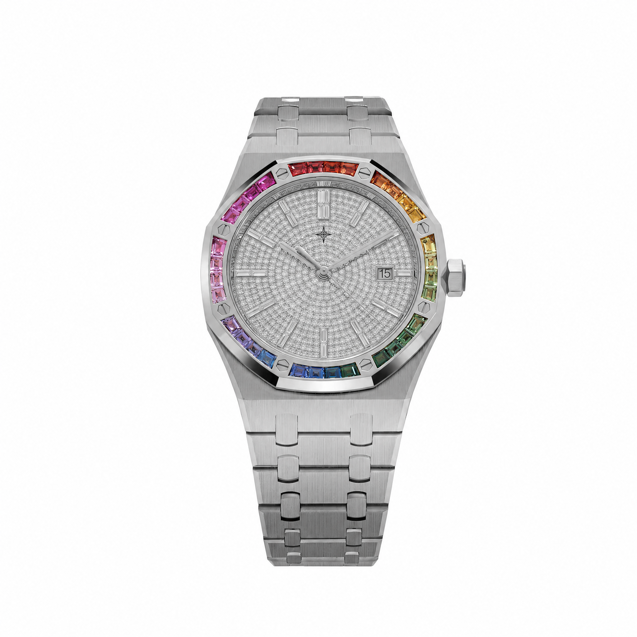 Umbraux A Royal Oak White Gold Rainbow Sapphires