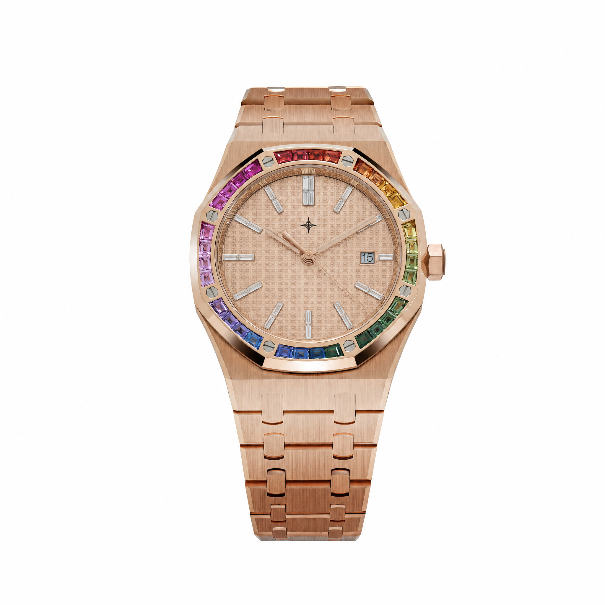 Umbraux A Royal Oak Rose Gold Rainbow Sapphires