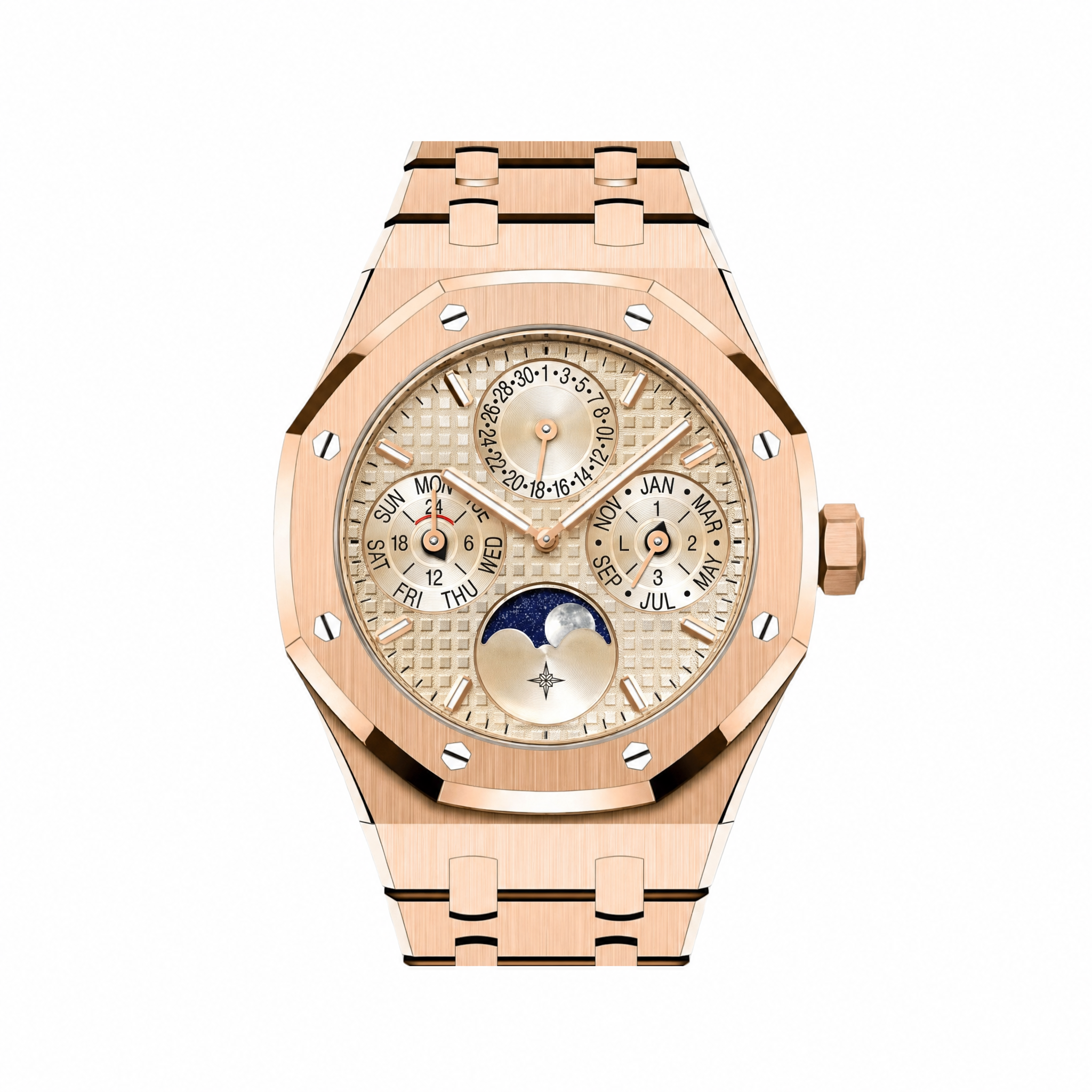 Umbraux A Royal Oak Perpetual Calendar Rose Gold Beige