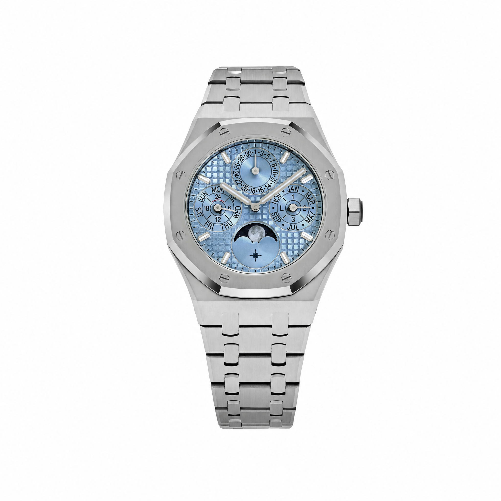 Umbraux A Royal Oak Perpetual Calendar Stainless Steel Light Blue