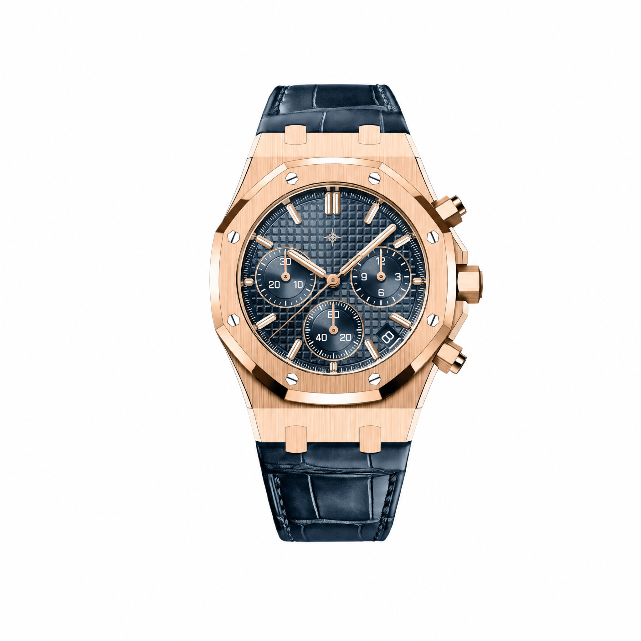 Umbraux A Royal Oak Chronograph Rose Gold Blue