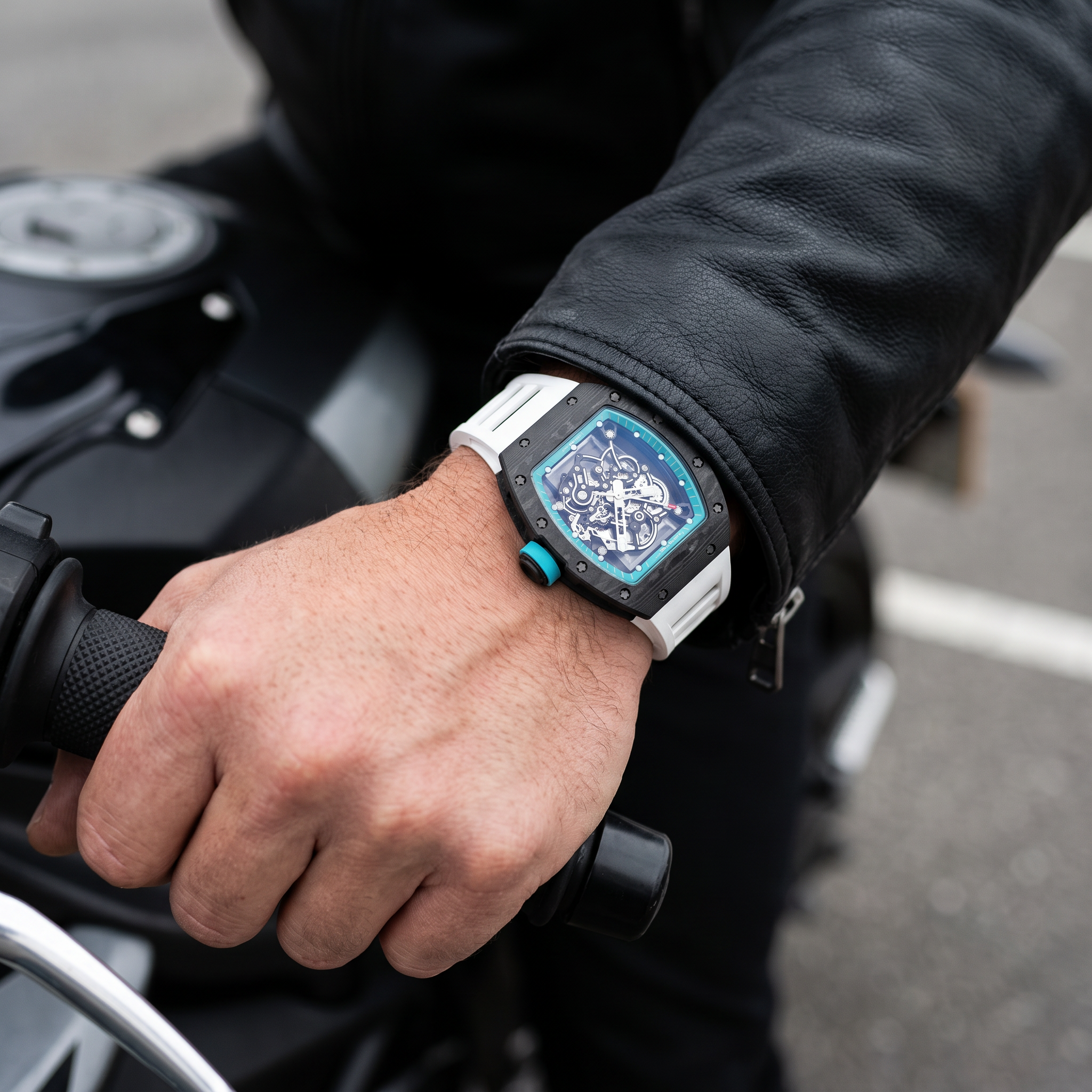 Umbraux R-7123 Carbon worn on the wrist