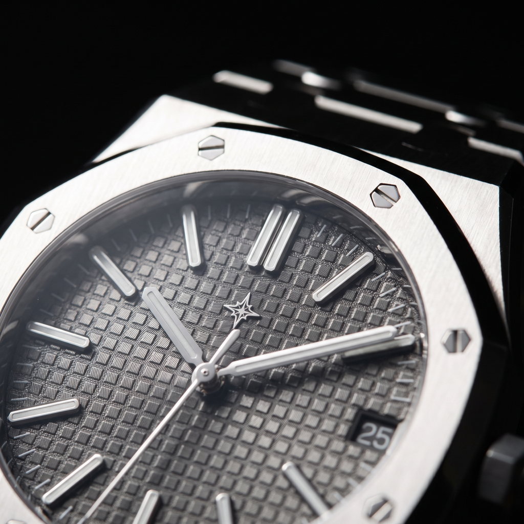 Umbraux Vauban Stainless Steel Grey dial detail