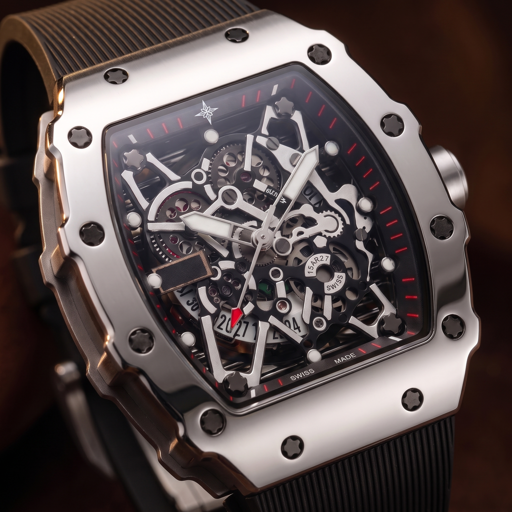 Umbraux R-Series 44mm – Argent Noir