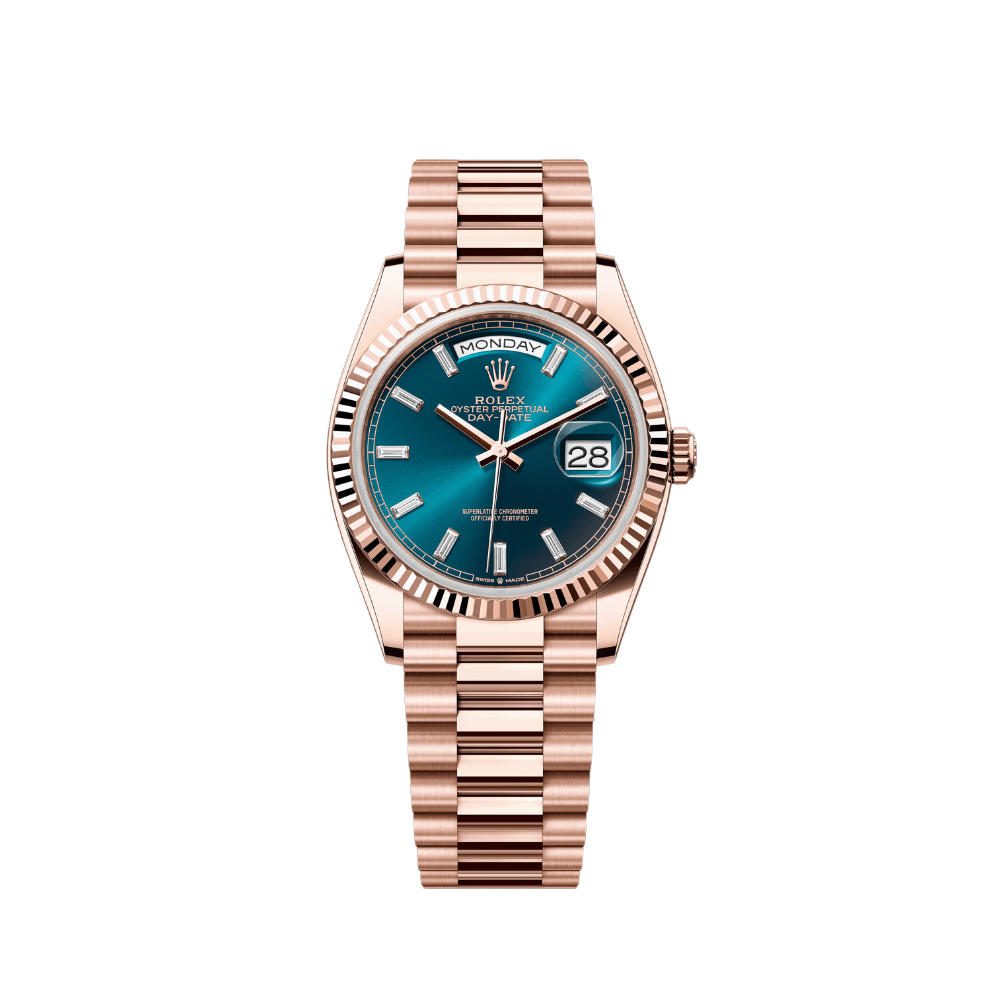 Umbraux Date 5102 36mm Rose Gold Blue-Green