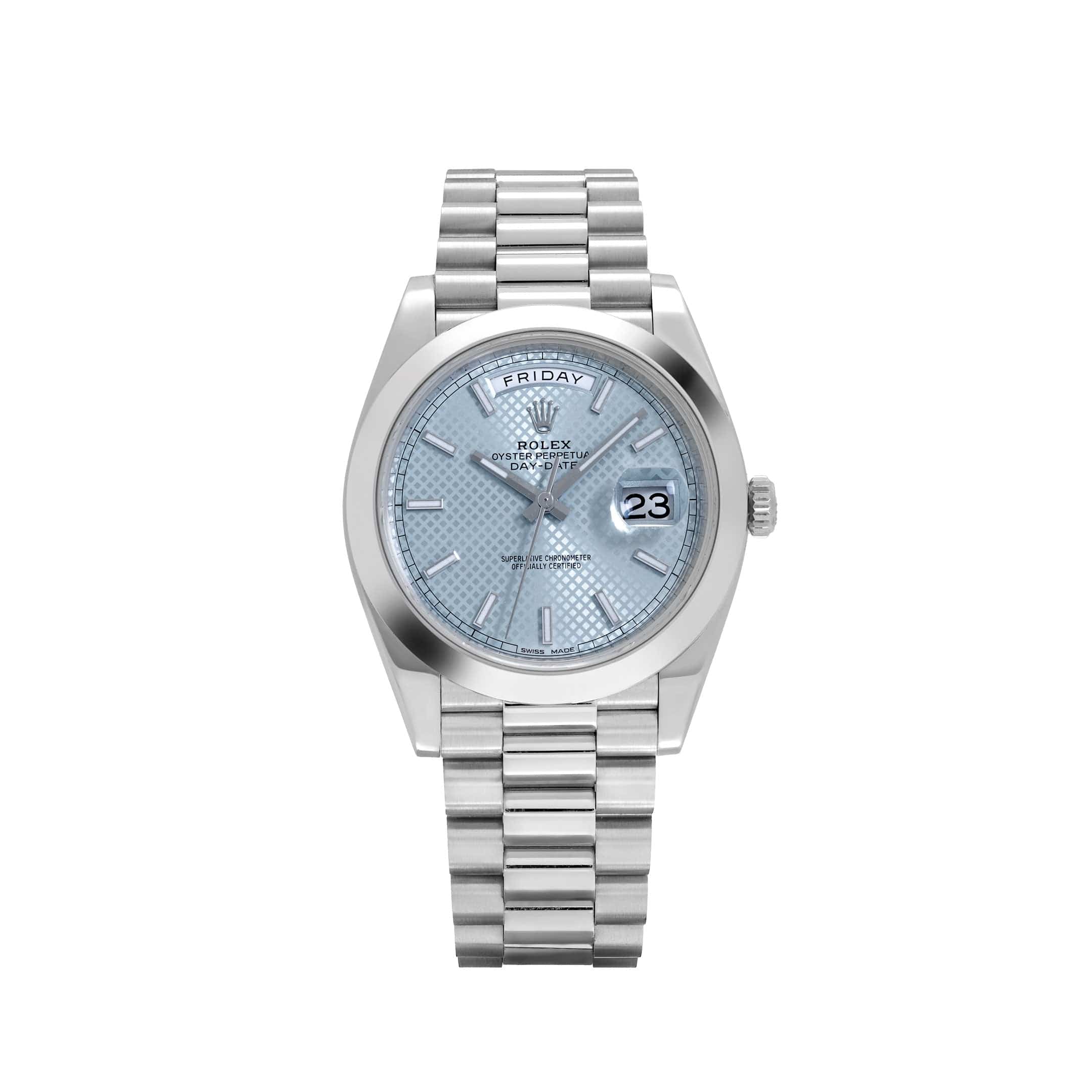 Umbraux Date 5101 40mm Platinum Ice Blue