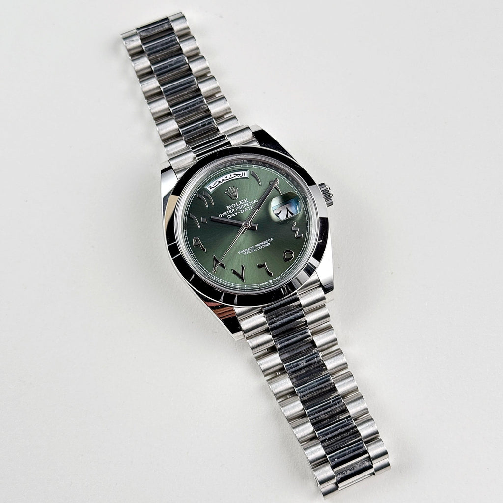 Umbraux Date 5101 40mm Platinum Olive Green