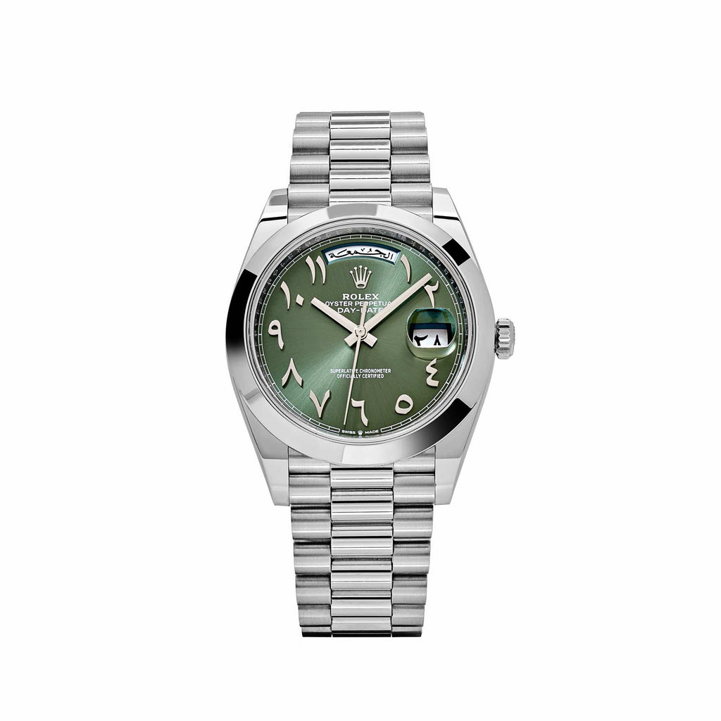 Umbraux Date 5101 40mm Platinum Olive Green