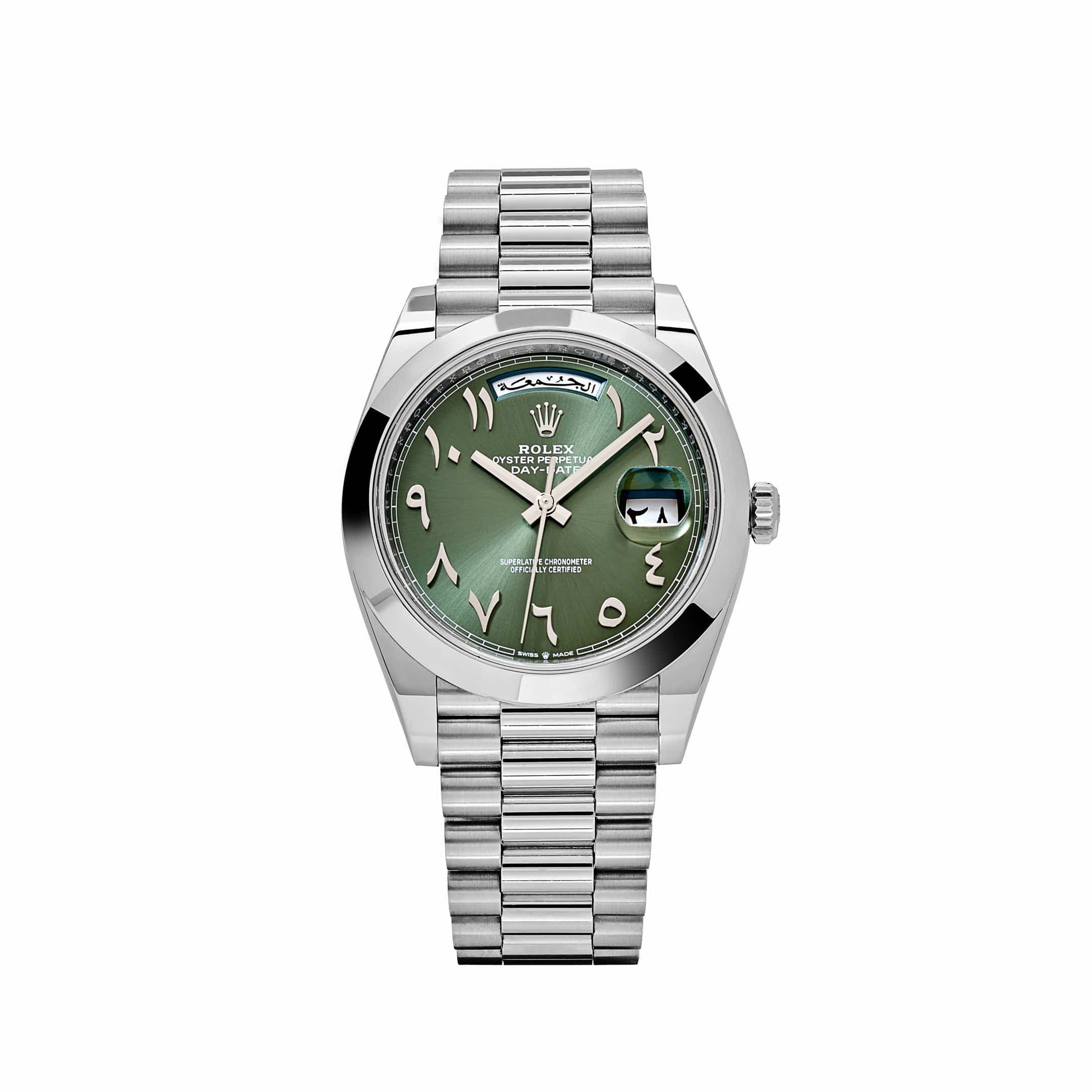 Umbraux Date 5101 40mm Platinum Olive Green