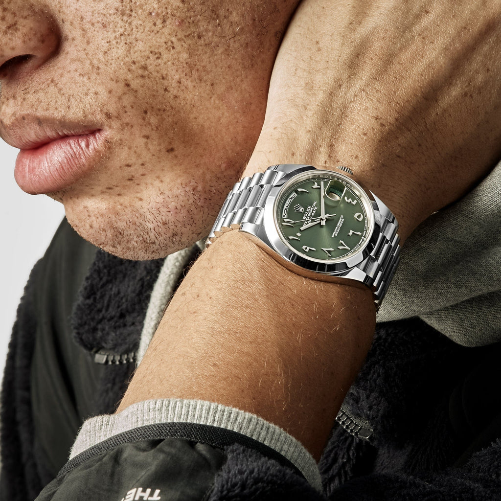 Umbraux Date 5101 40mm Platinum Olive Green