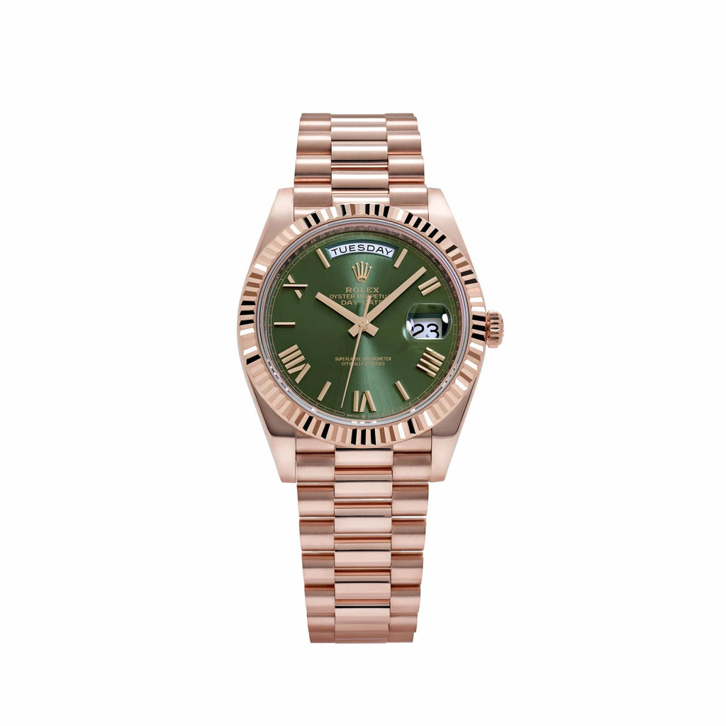Umbraux Date 5102 40mm Rose Gold Olive Green