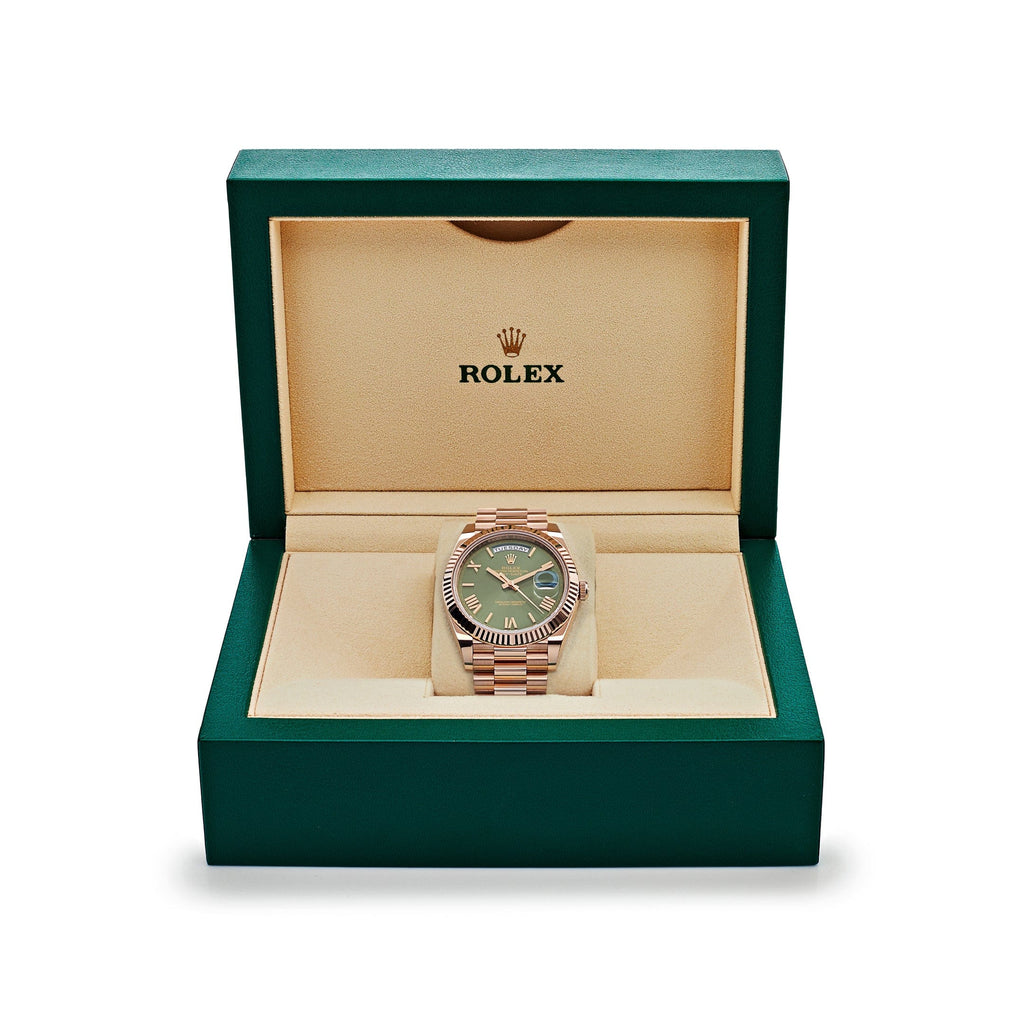 Umbraux Date 5102 40mm Rose Gold Olive Green