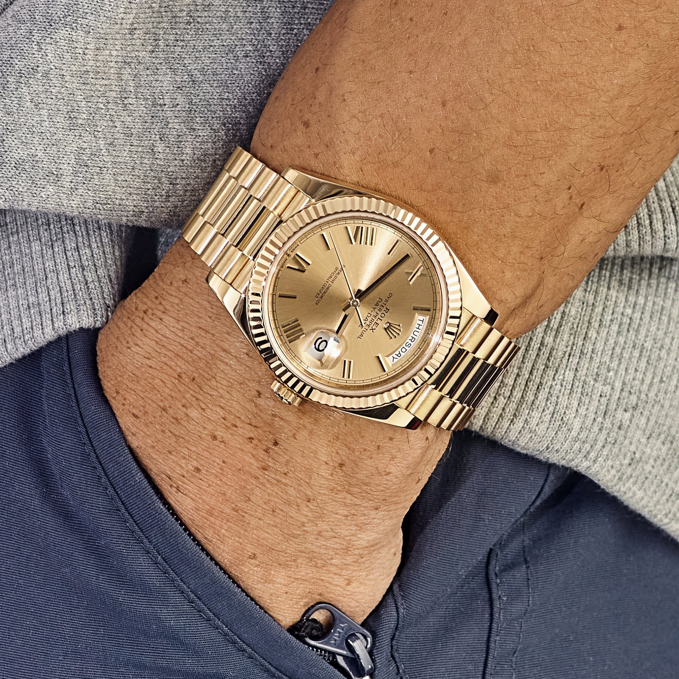 Umbraux Date 5105 40mm Yellow Gold Champagne II