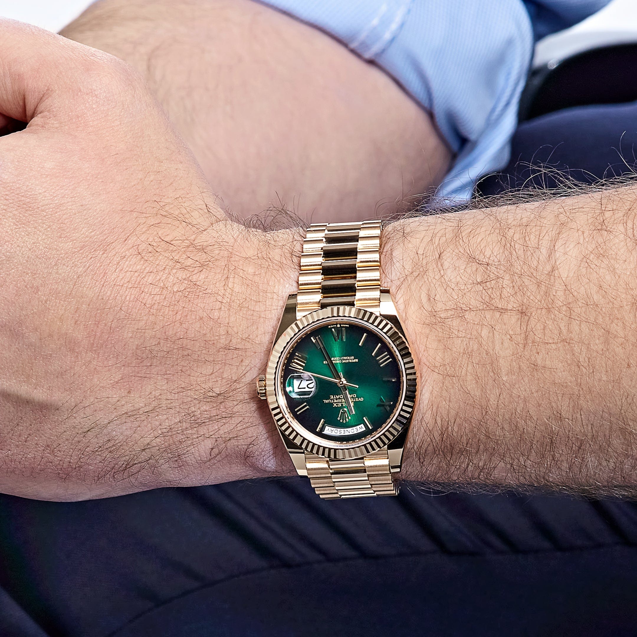 Umbraux Date 5105 40mm Yellow Gold Green Ombre