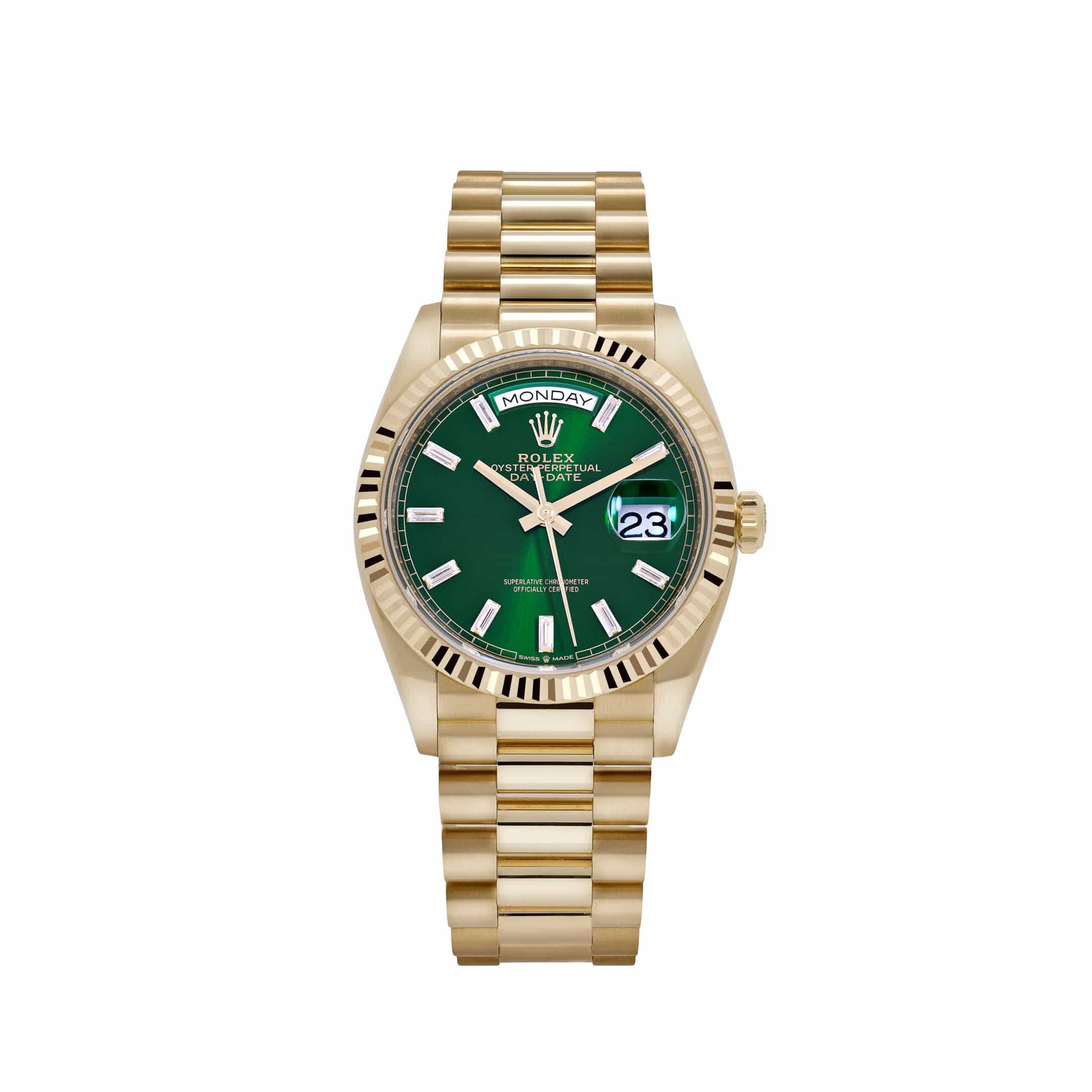 Umbraux Date 5105 36mm Yellow Gold Green