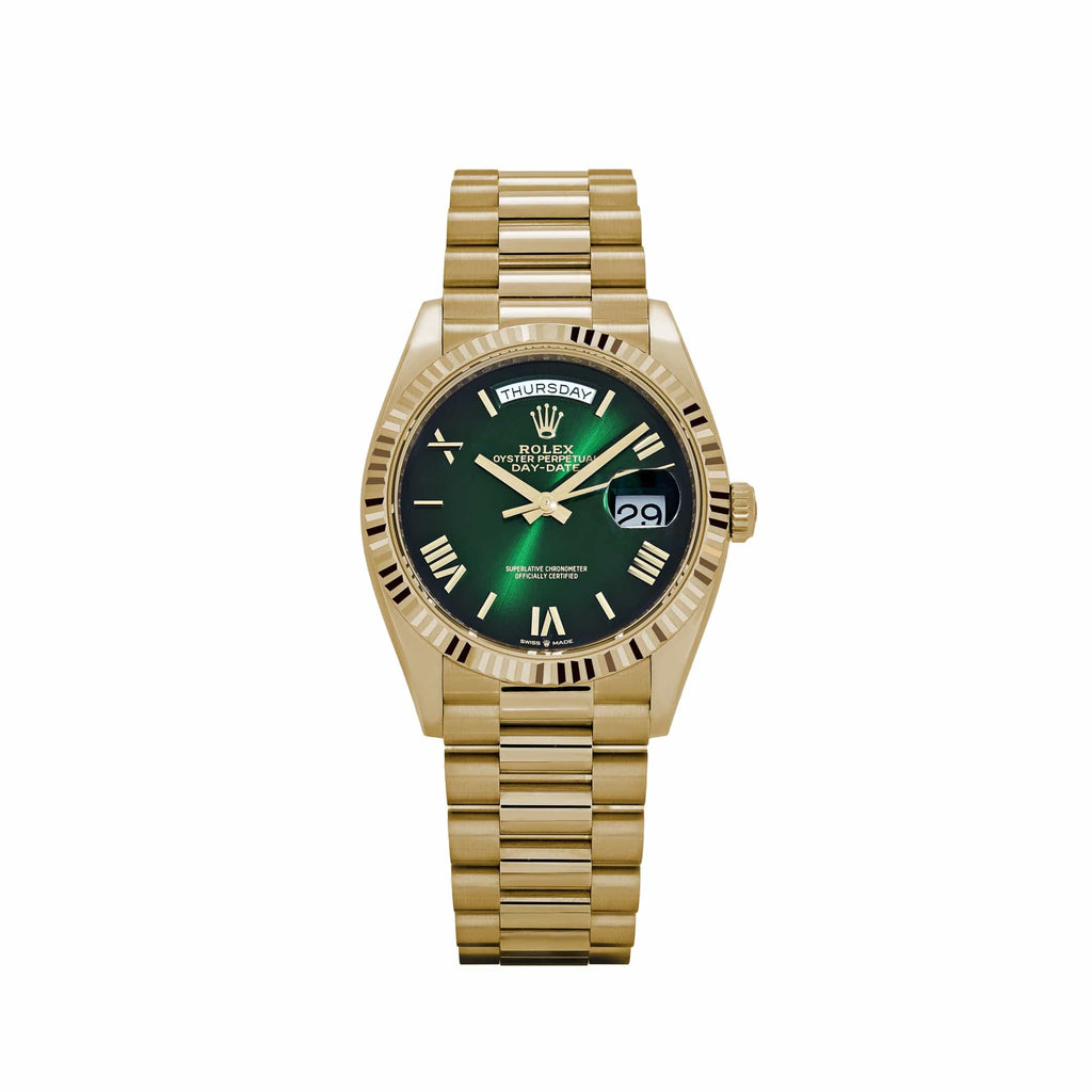 Umbraux Date 5105 36mm Yellow Gold Green Ombre