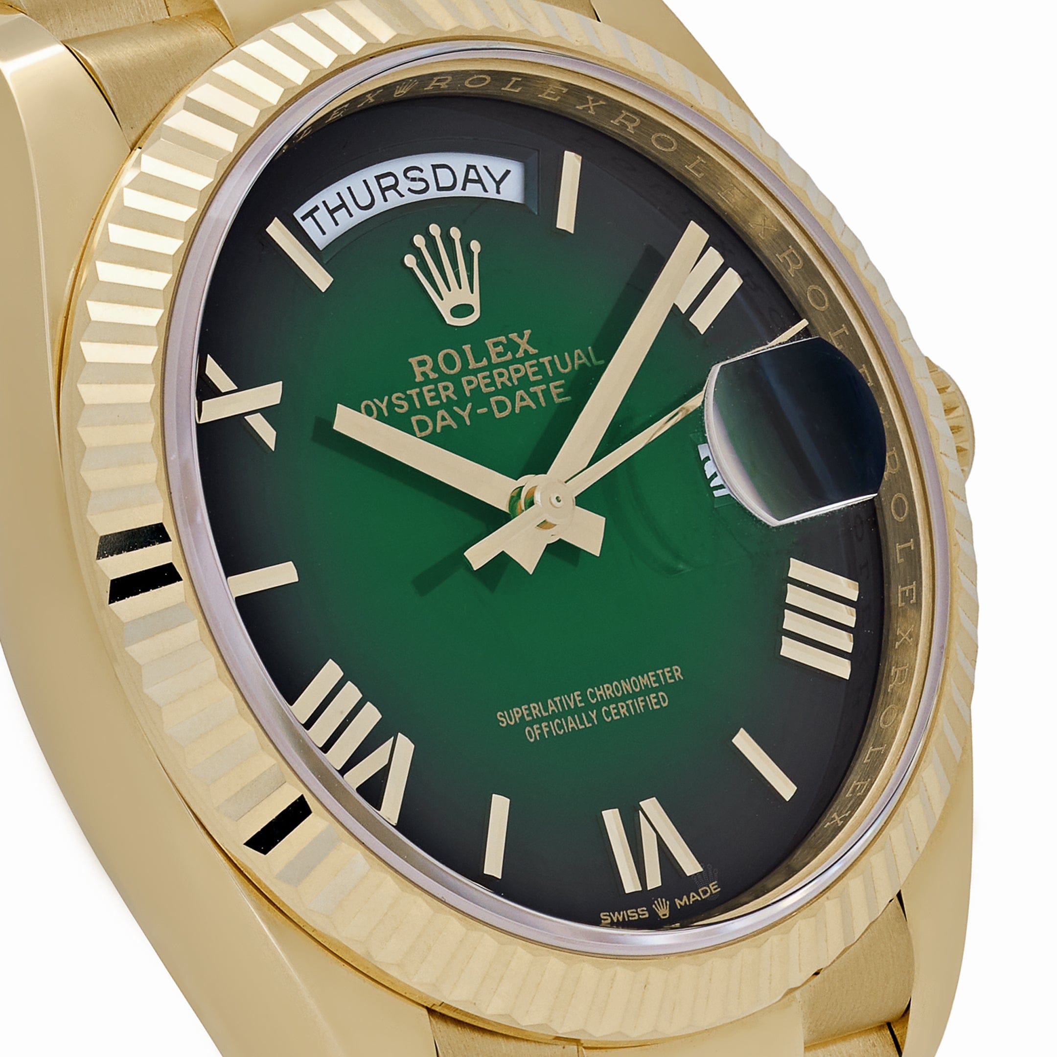 Umbraux Date 5105 36mm Yellow Gold Green Ombre