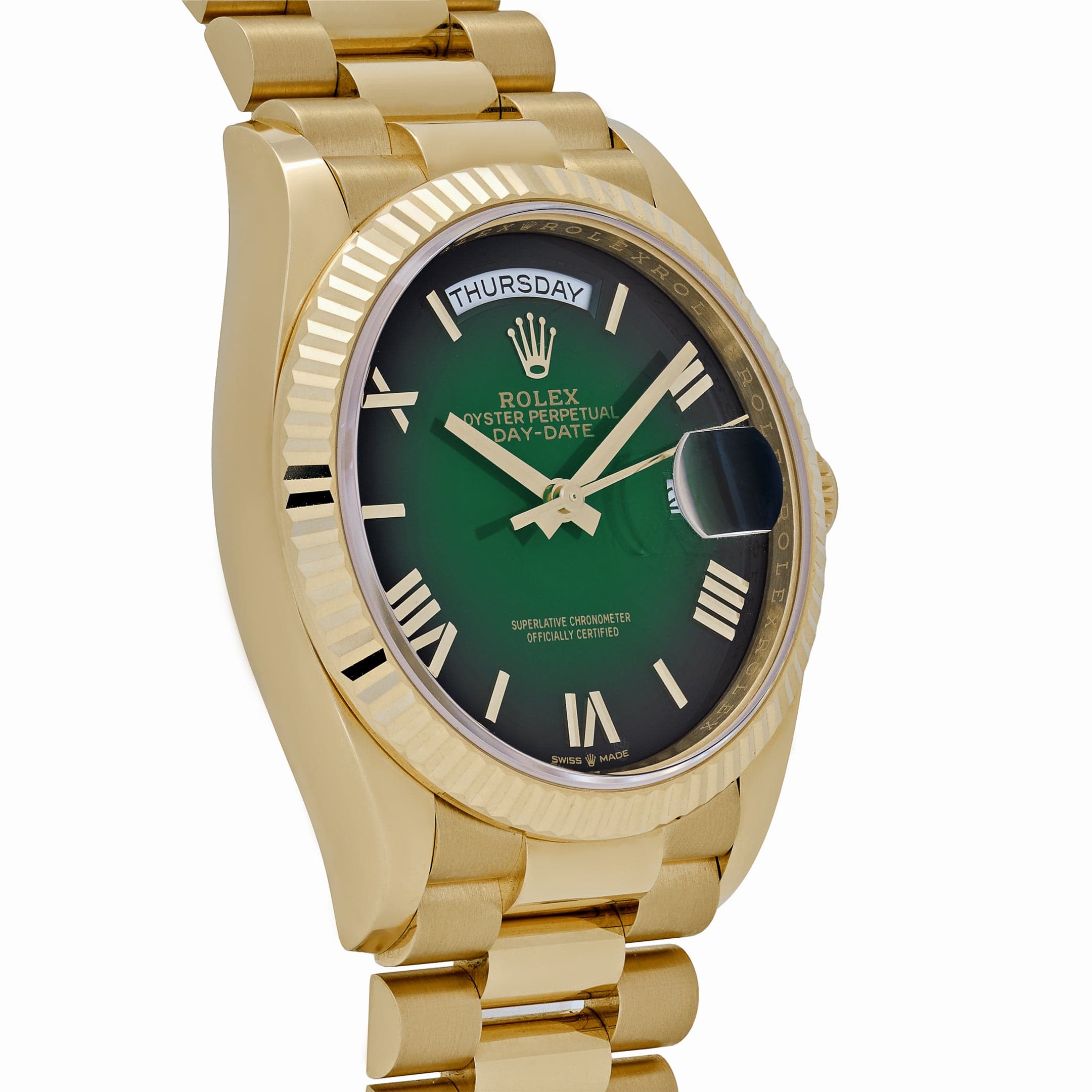 Umbraux Date 5105 36mm Yellow Gold Green Ombre
