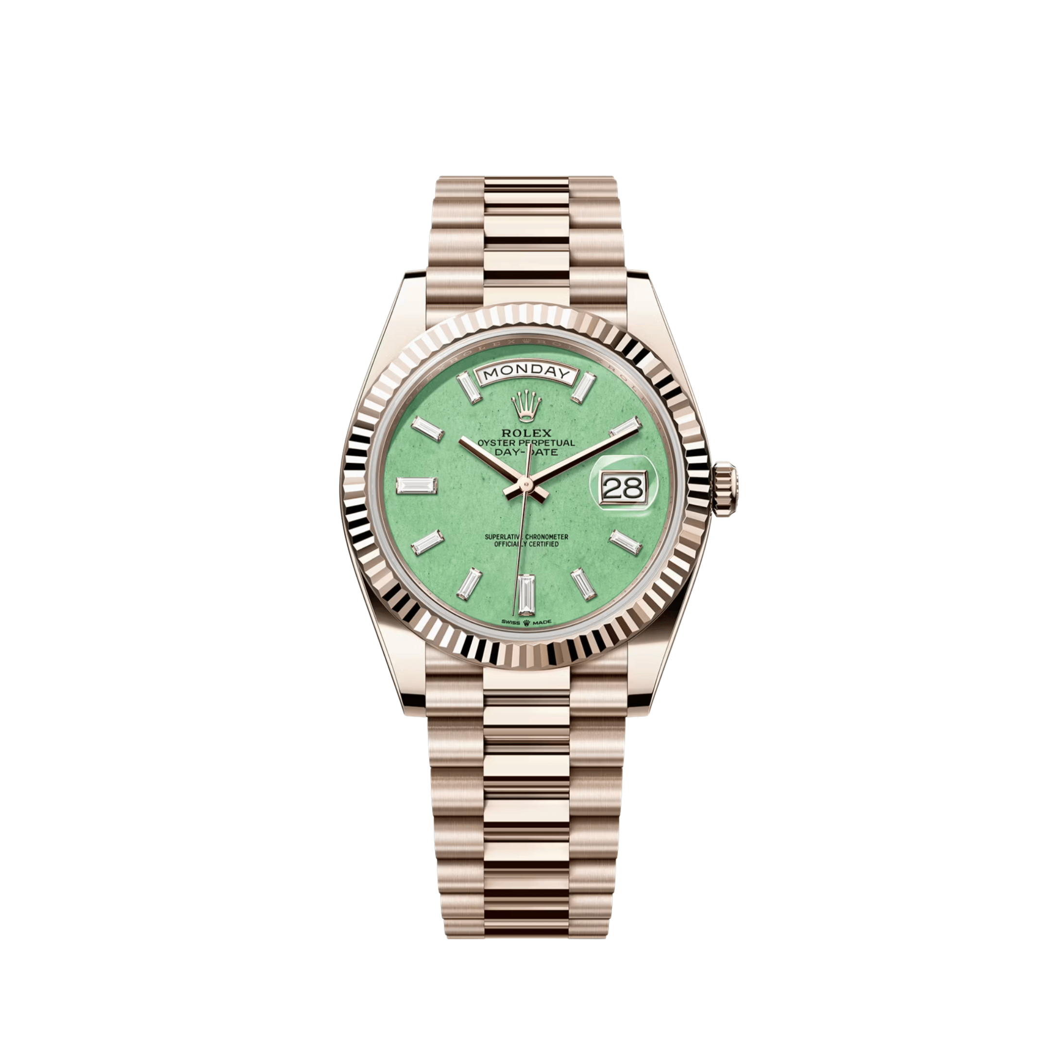 Umbraux Date 5103 40mm Gold Green Aventurine