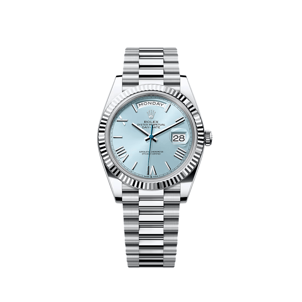 Umbraux Date 5104 40mm Platinum Ice Blue