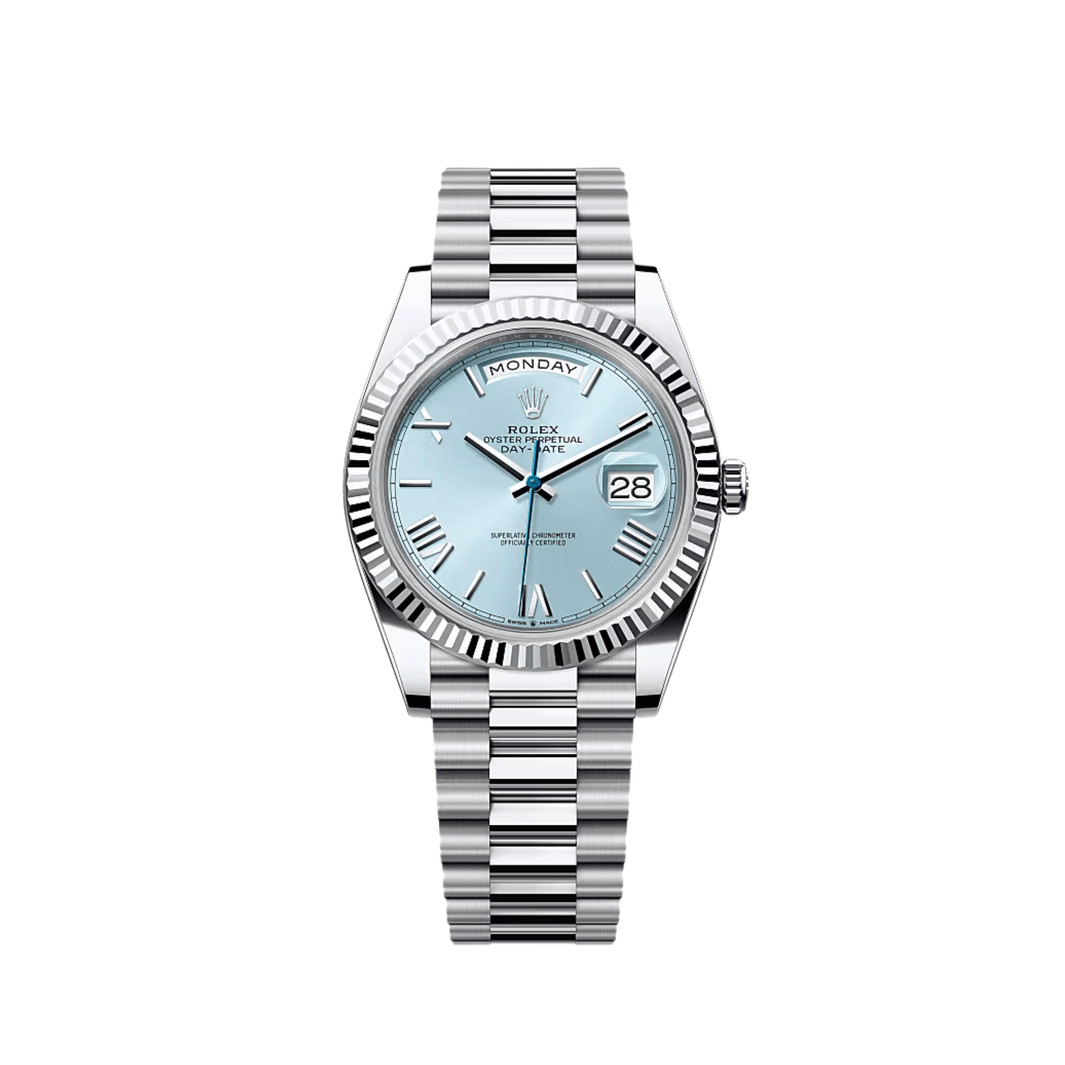 Umbraux Date 5104 40mm Platinum Ice Blue
