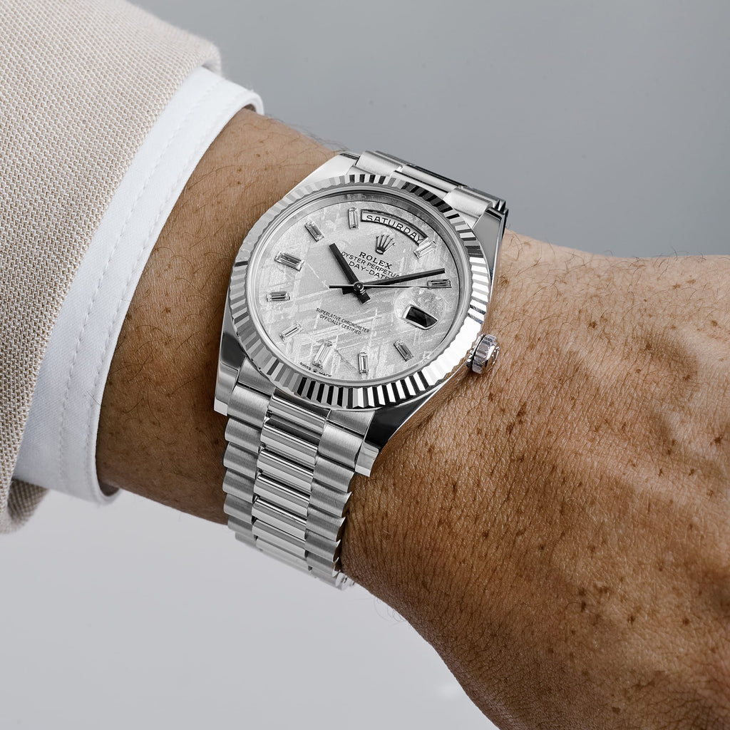 Umbraux Date 5104 40mm Platinum Meteorite