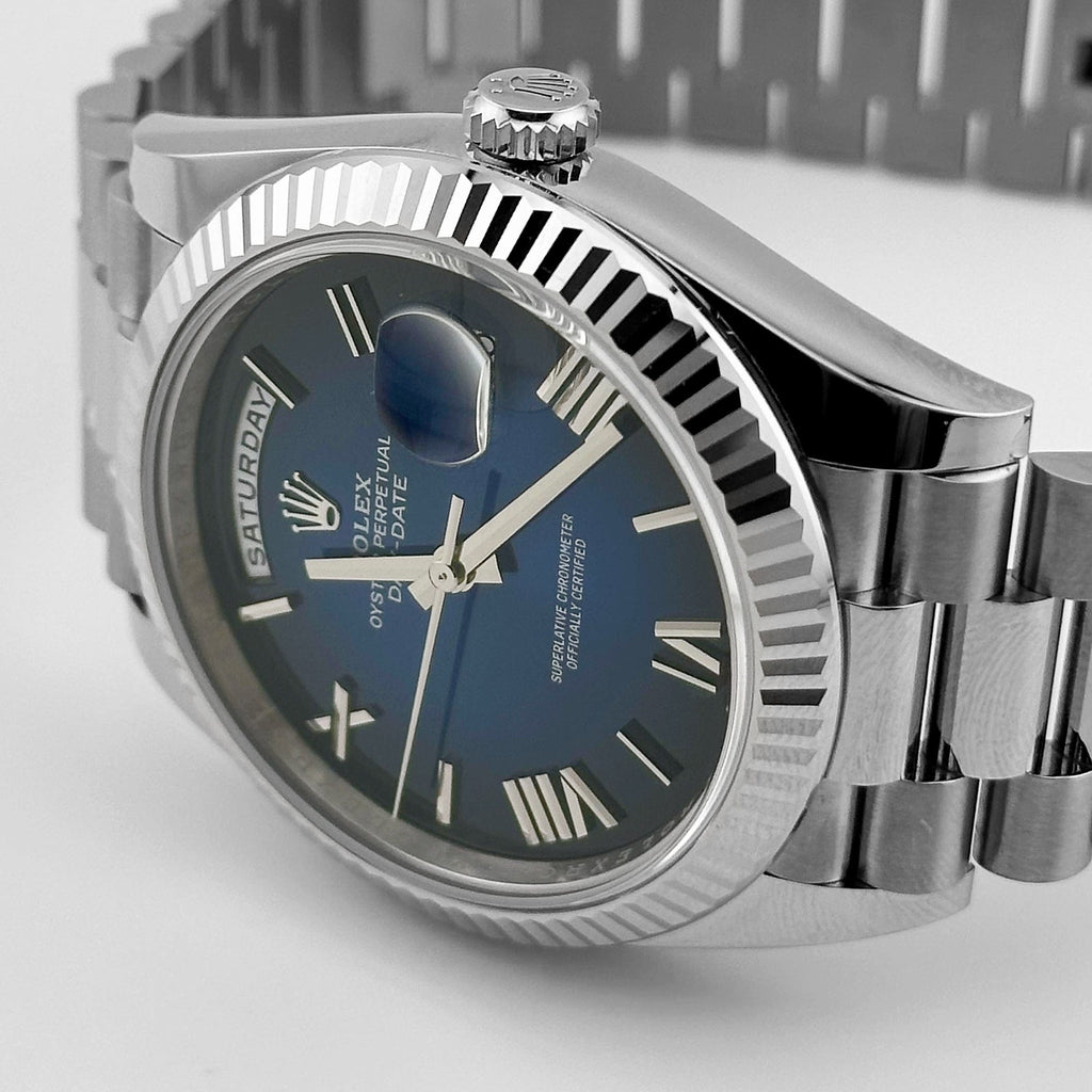 Umbraux Date 5106 40mm White Gold Blue Ombre