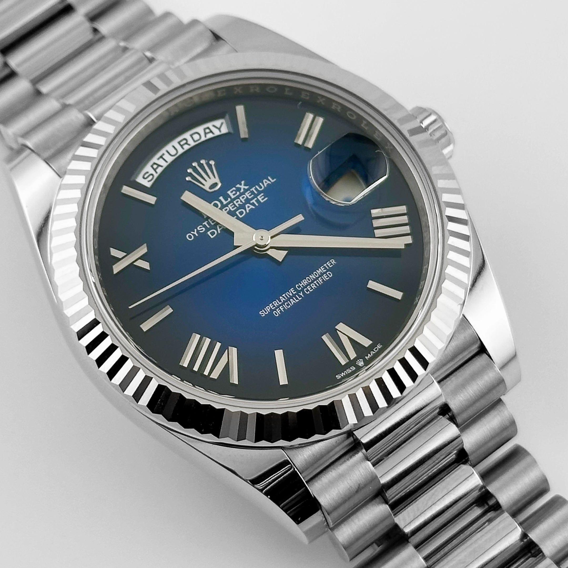 Umbraux Date 5106 40mm White Gold Blue Ombre