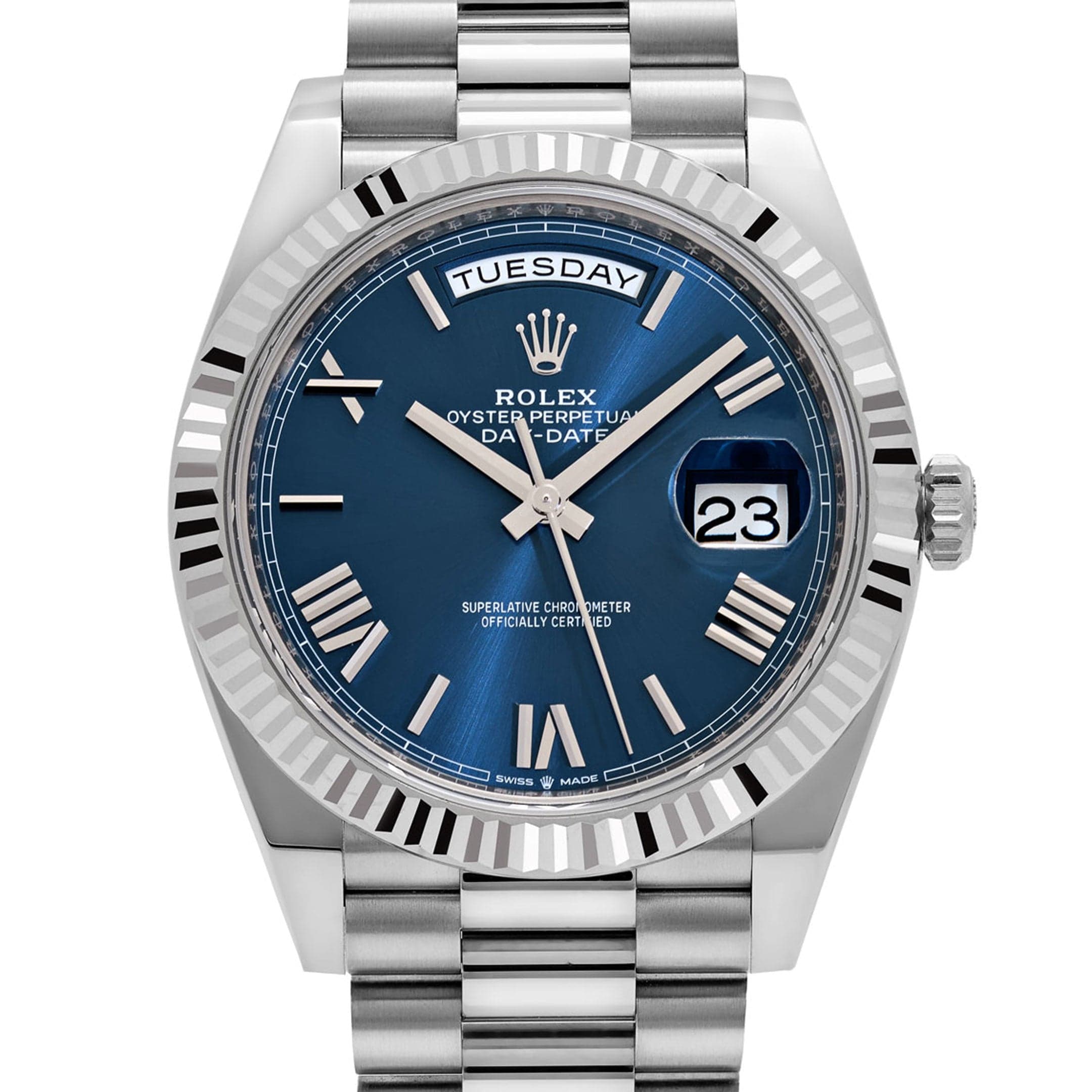 Umbraux Date 5106 40mm White Gold Blue