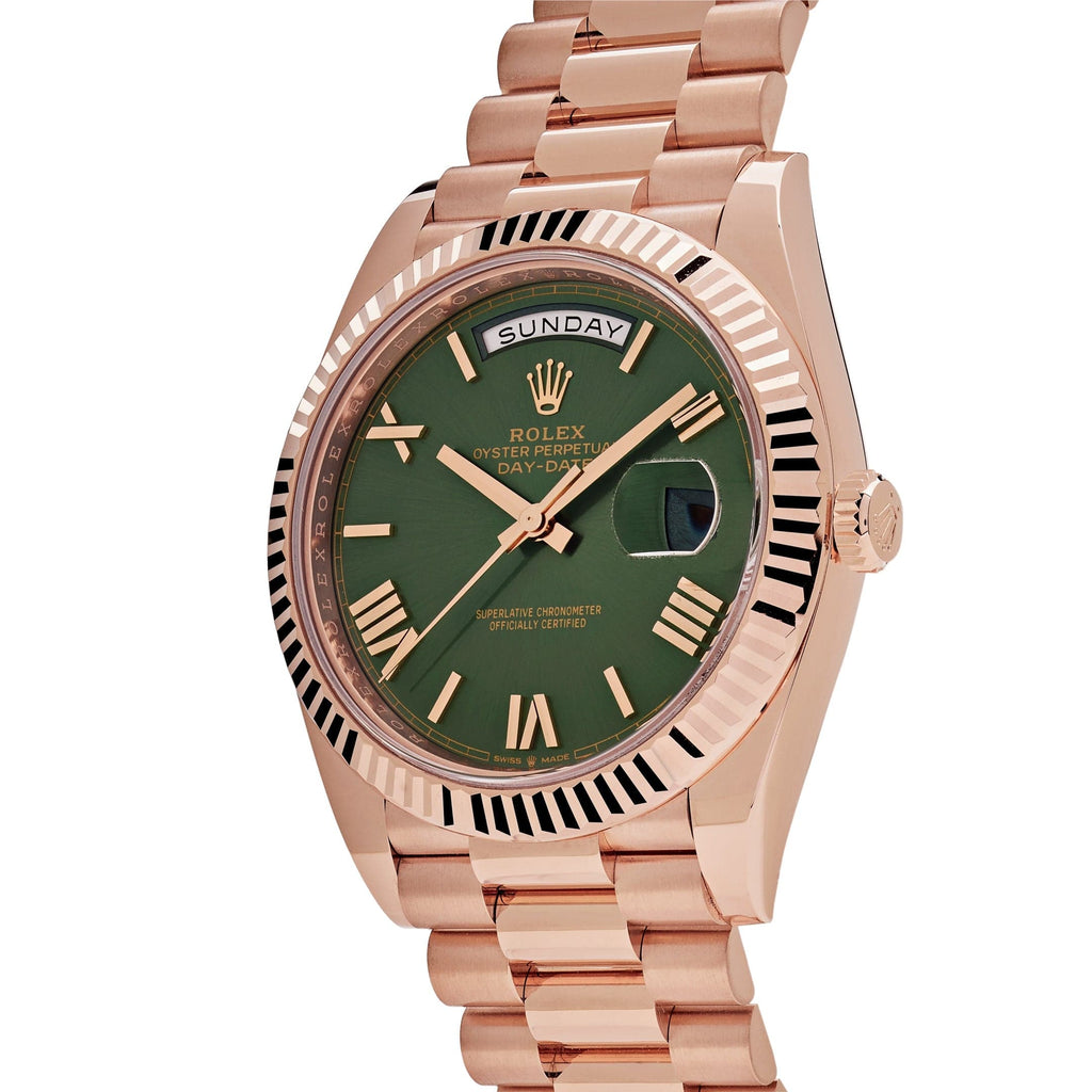 Umbraux Date 5102 40mm Rose Gold Olive Green