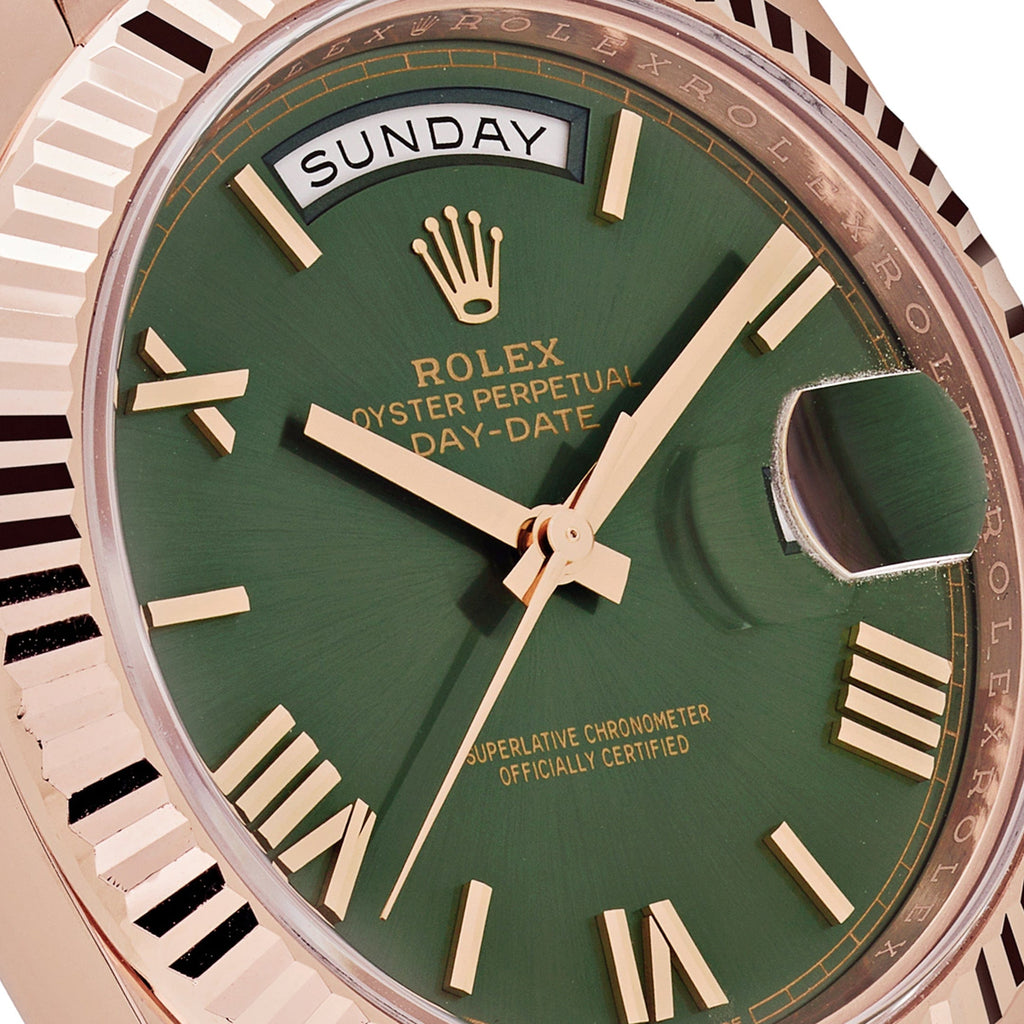 Umbraux Date 5102 40mm Rose Gold Olive Green