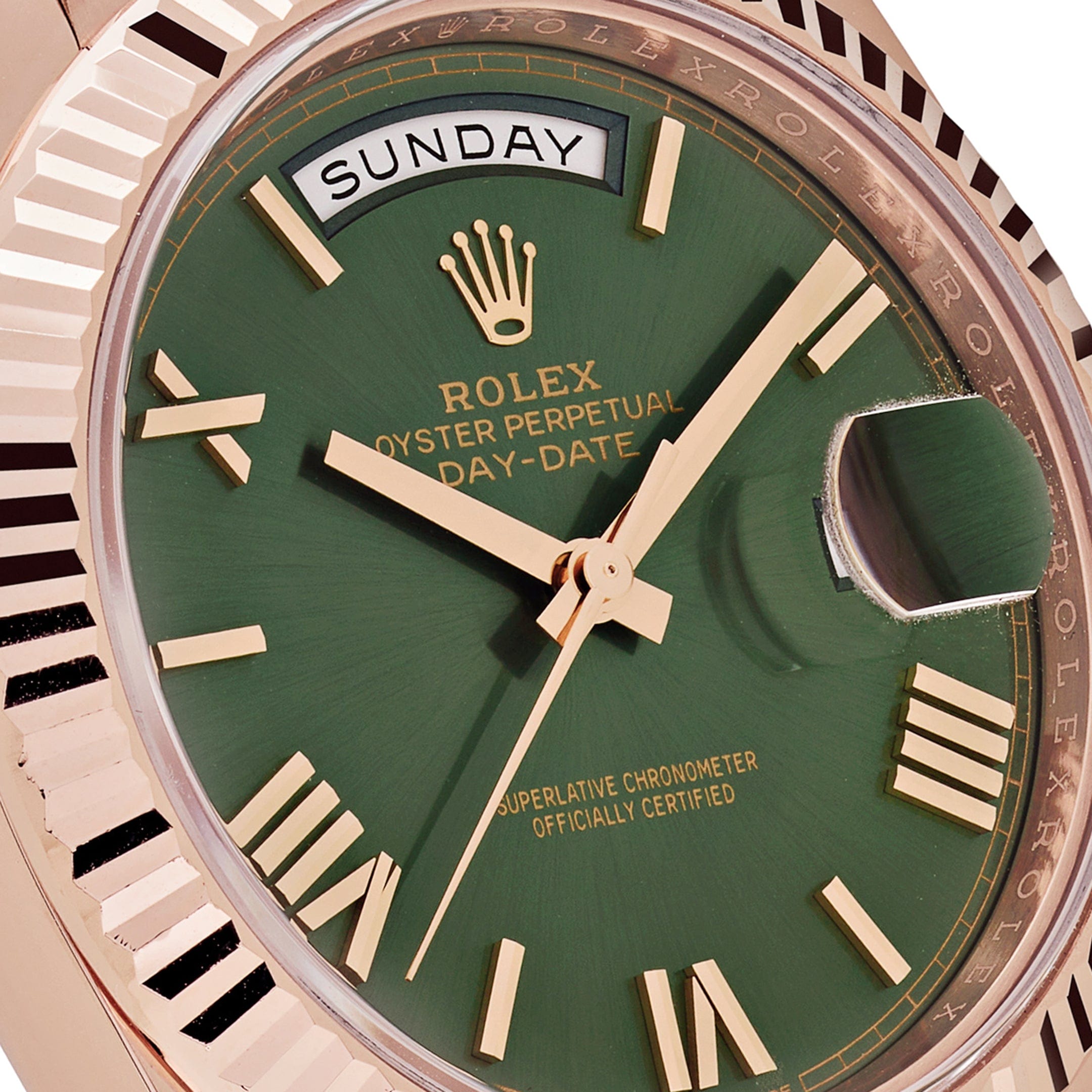Umbraux Date 5102 40mm Rose Gold Olive Green
