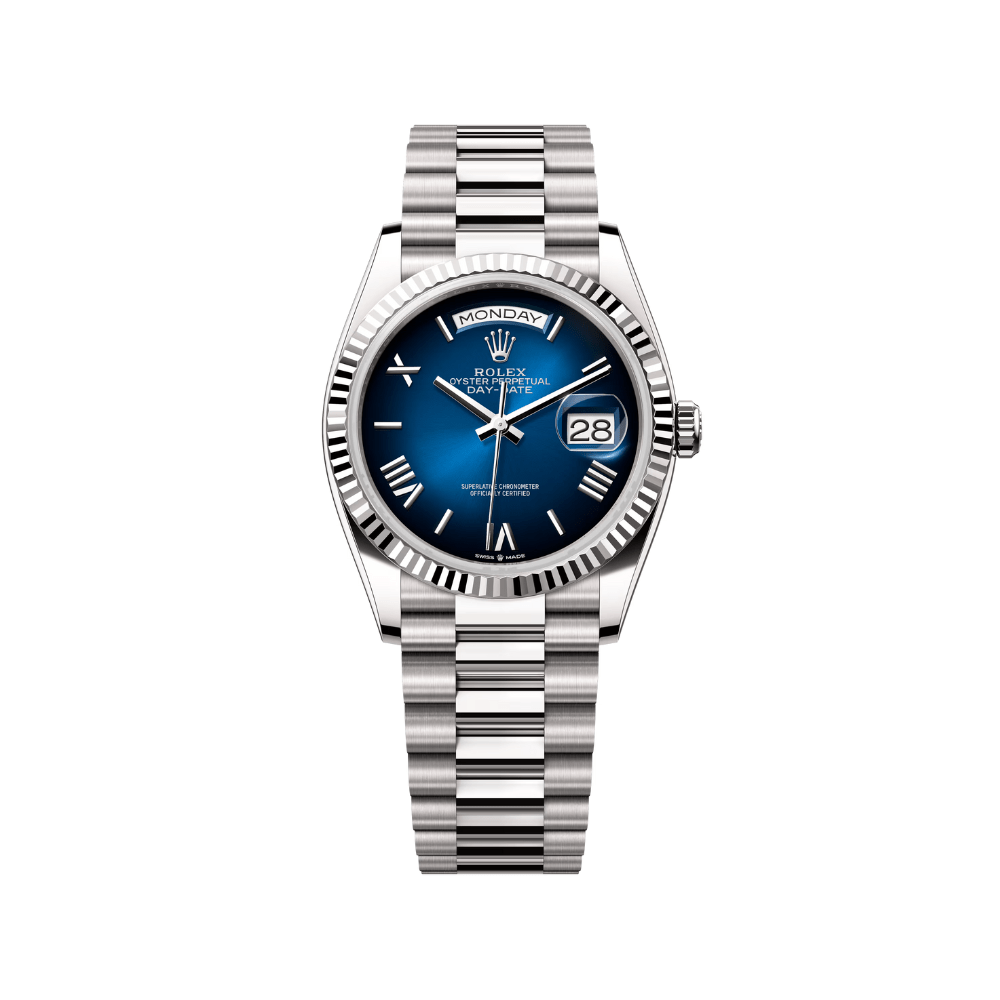 Umbraux Date 5106 40mm White Gold Blue Ombre