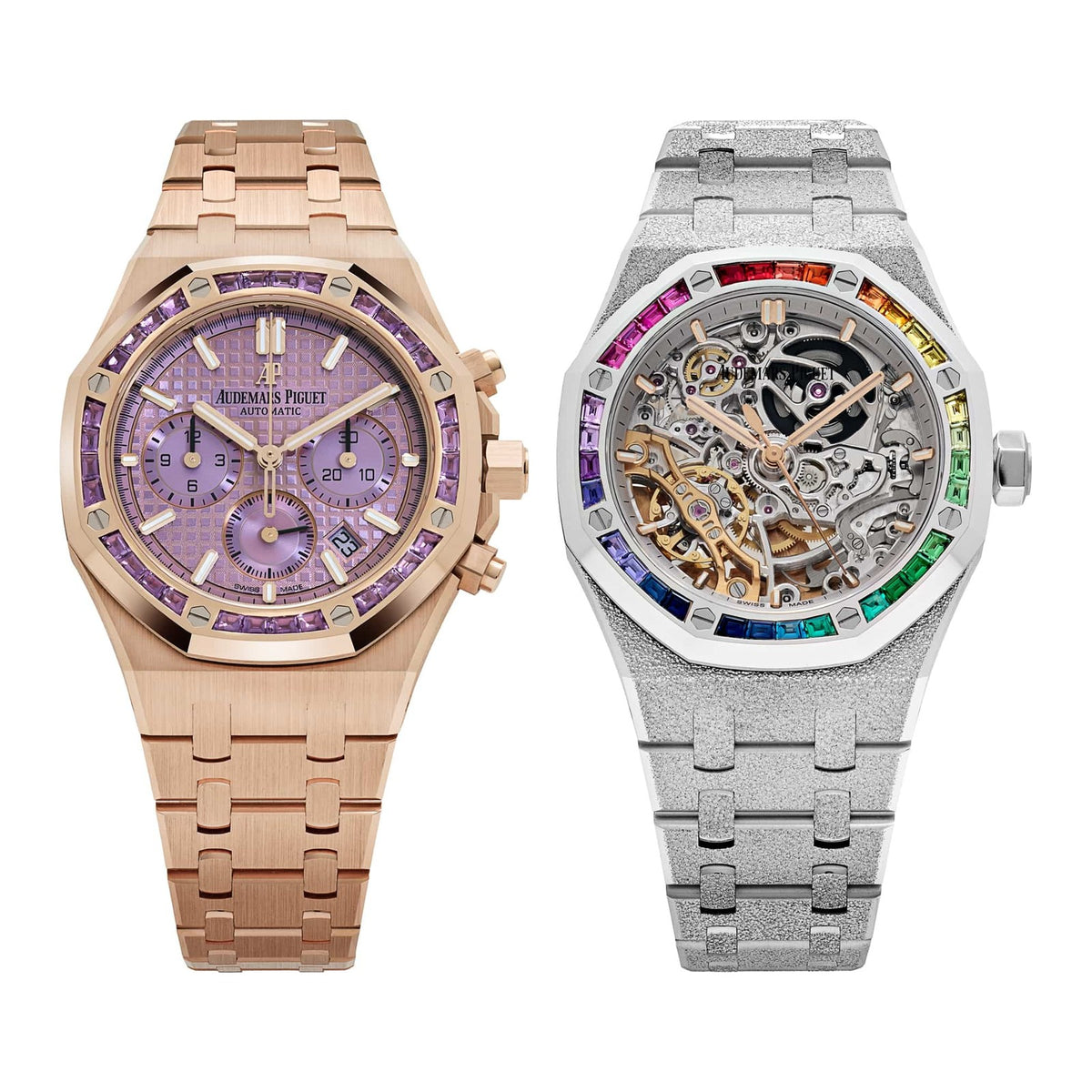 Umbraux Set: A Vauban Chronograph + Double Balance Wheel White Gold Rainbow II
